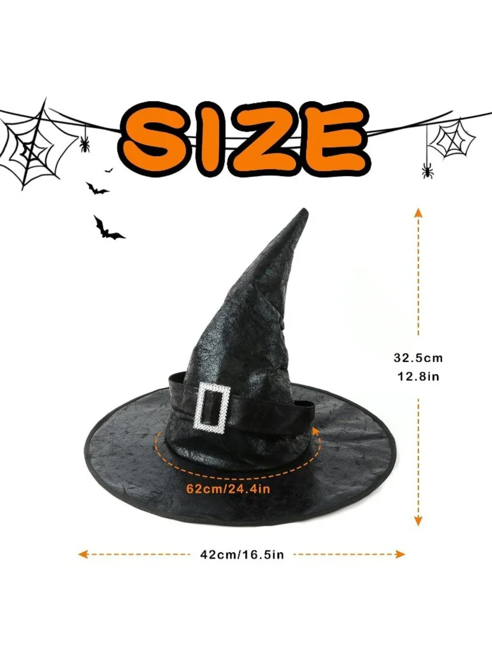 Halloween Black Witch Hat For Women Adult Men Accessory Cosplay Horror Party